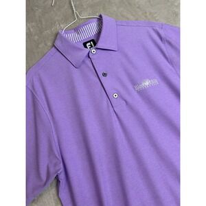 Footjoy Men's Small Golf Polo Shirt Purple River Hills‎ Country Club Polyester